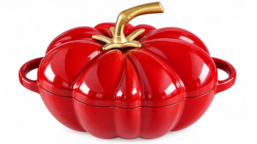 TomatoLuxe Enameled Cast Iron Cocotte — Cherry Red