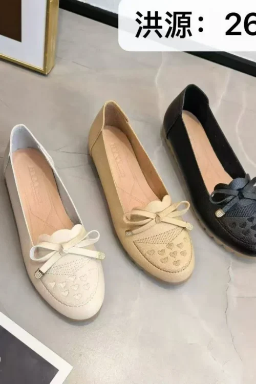 Women’s Heart Bow Flat Loafers 2606
