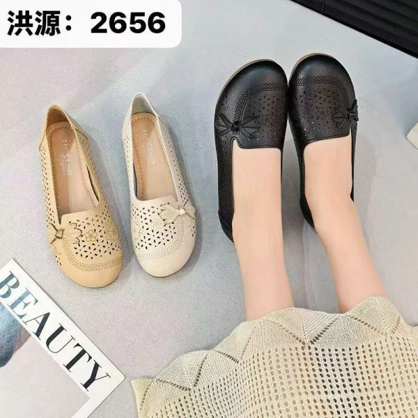 Women’s Laser Cut Floral Hollow Out Flat Loafers 2656